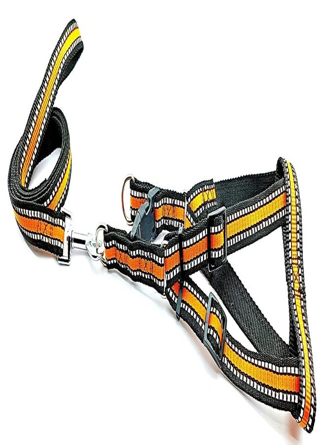 Pups&Pets طقم سرج عاكس للحيوانات الأليفة من Pups&Pets مع مقود | سرج ومقود متين قابل للتعديل مقاس 0.75 بوصة | طقم سرج مريح للمشي للحيوانات الأليفة والكلاب (برتقالي) - Image 4